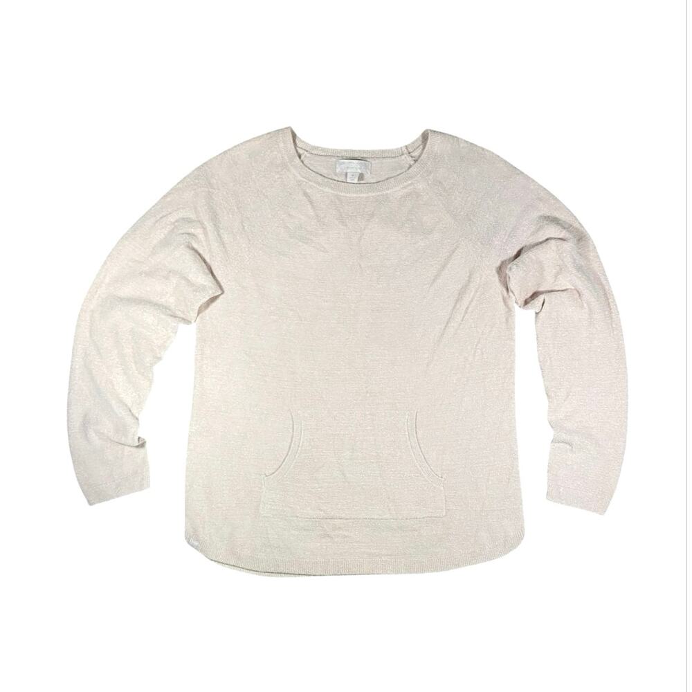 Barefoot Dreams CozyChic Lite Blush Pink Raglan Crew Sweater - M
